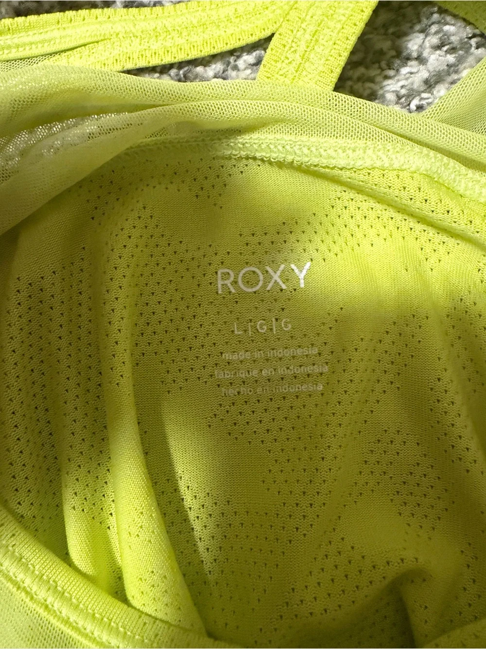 Roxy Neon Yellow Mesh Racerback Tank - Picture 2 of 2